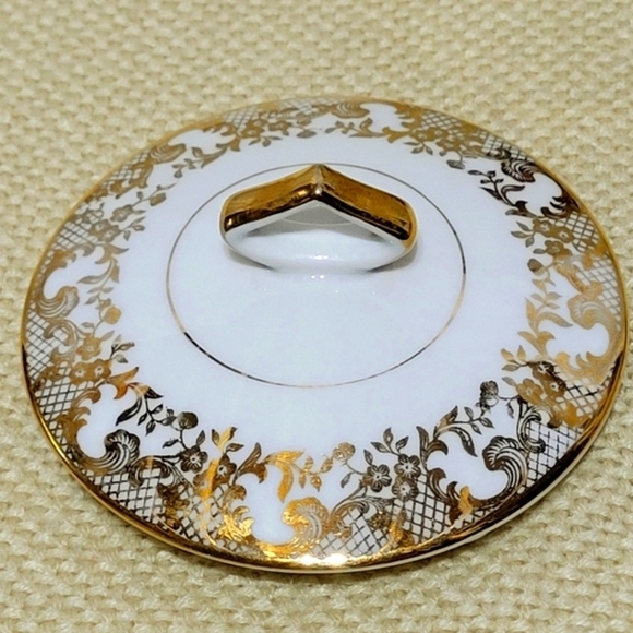 Vintage Du Centre Porcelaine R.C. Courtin Couples Sugar Bowl with Lid - Picture 3 of 11